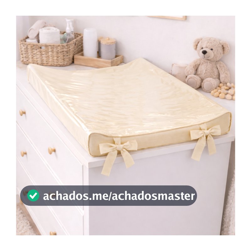 Trocador Americano Anatômico Cômoda Bebê 55x40 Impermeável Plastificado Menina Menino Cores lisa Azul Rosa Cinza Palha