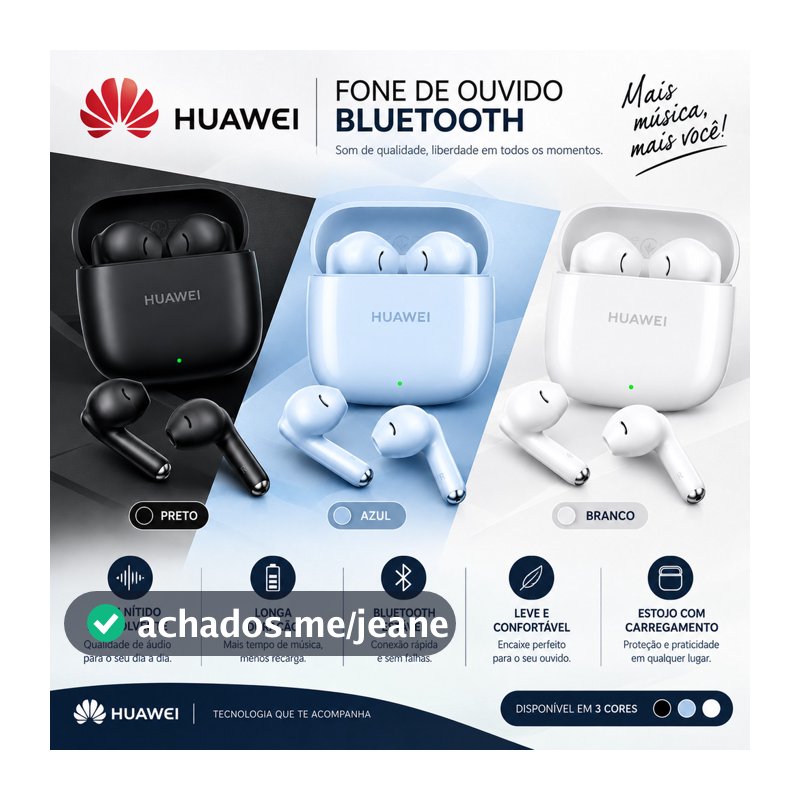 HUAWEI FreeBuds SE 2 | Fone de Ouvido Sem Fio | Até 40 Horas de Bateria | Compacto e Confortável