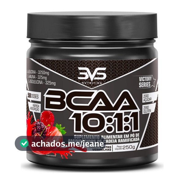 Bcaa Em Pó 10:1:1 Sabor: Frutas Vermelhas - Fórmula Exclusiva Ultra Concentrada Com 3900mg De Aminoácidos Por Dose - 250g