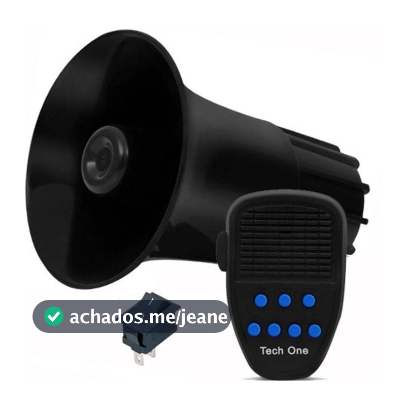Sirene Policia Tipo Rontan Megafone 7 Tons Carro Moto Alarme