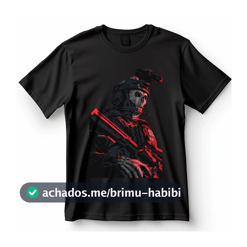 Camiseta Call Of Duty Ghost Simon Riley Vermelho Militar Blusa Camisa 100% Algodão