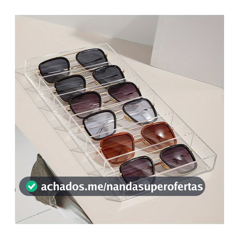 Bandeja Grande Porta Óculos Nichos Acrilico Organizador Caixa Porta Joias E Acessóros Para Gavetas Armário Guarda Roupa