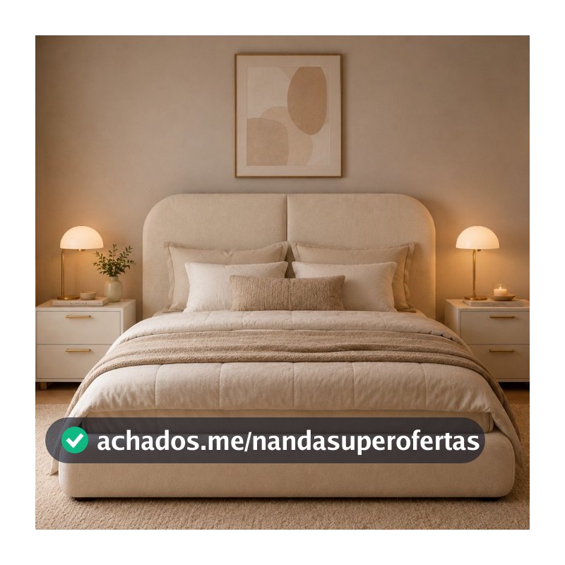 Cabeceira Estofada Casal Queen King Moderna Orgânica Tecido Linho Bouclê Suede Painel Cama Box