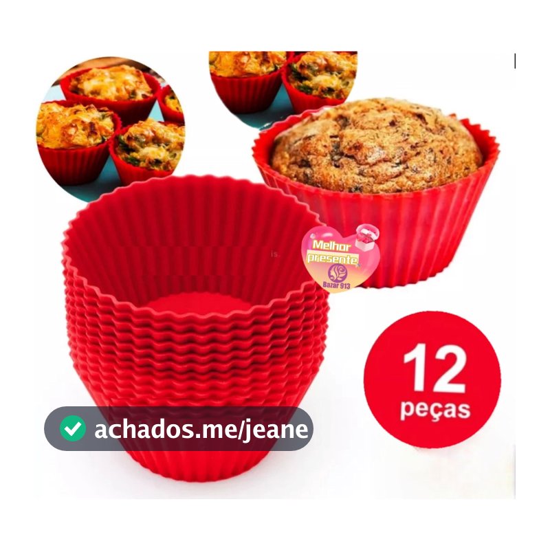 Kit 12 Pecas Forminha De Silicone Forma Assadeira Para Cupcake Capcake Mini Bolo - Air Fryer