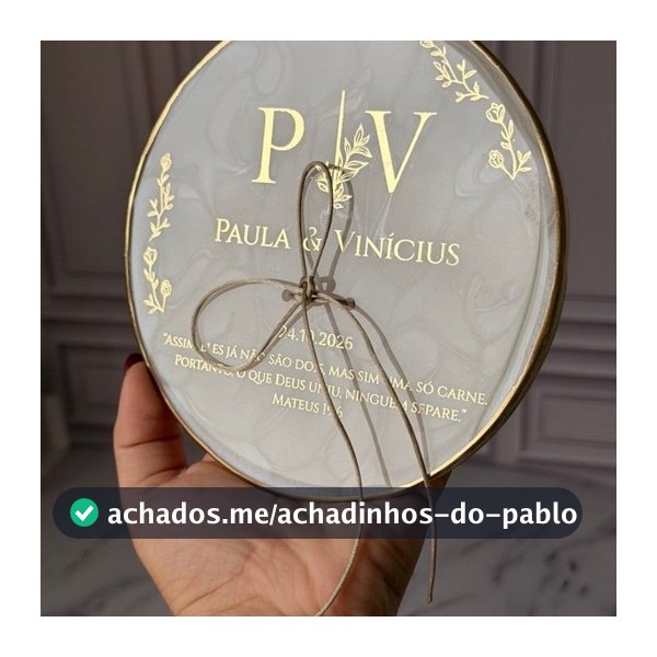 Porta aliança  em resina COM SUPORTE - Personalizado