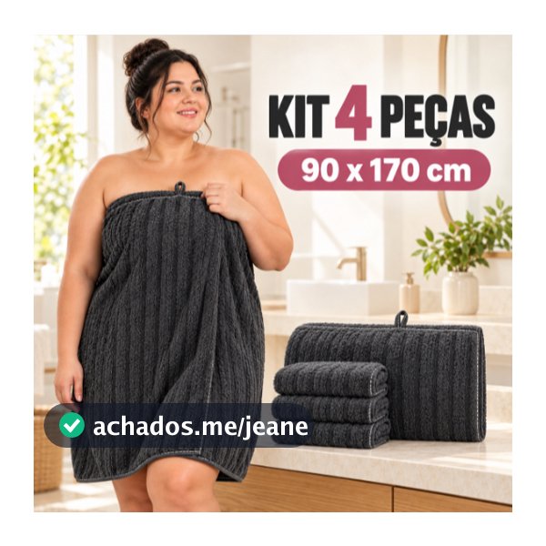 Toalha de Banho Plus Size Microfibra Peluda 90x170cm Grande Extra Absorvente Leve Dobrável