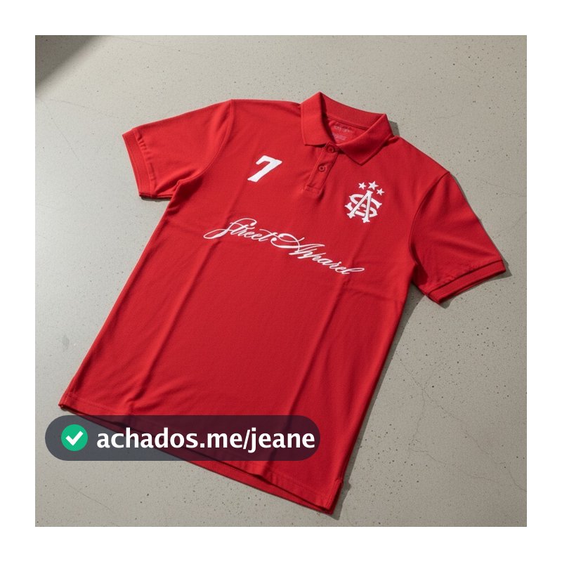 Camisa Polo SA7 vermelha feita em algodão