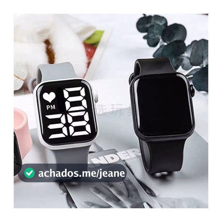 Relógio Feminino Digital Eletrônico Led Quadrado masculino à Prova D'água 2022 h