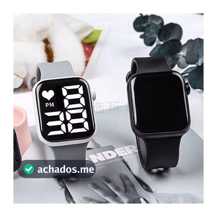 Relógio Feminino Digital Eletrônico Led Quadrado masculino à Prova D'água 2022 h