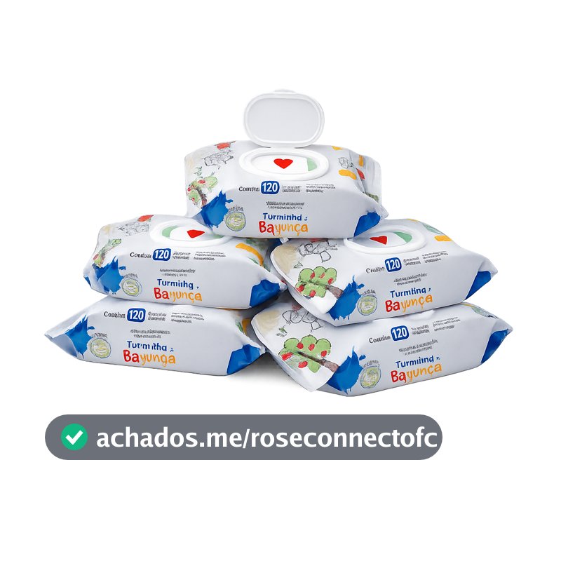 Kit 5 Pacotes Toalhas Umedecidas TURMINHA DA BAGUNÇA 120 folhas - 98% Água