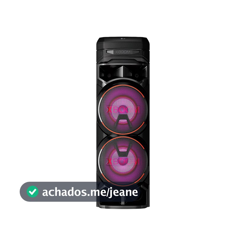 Caixa de Som LG XBOOM RNC9 Bluetooth Karaokê USB Rádio FM Iluminação LED Preta Bivolt