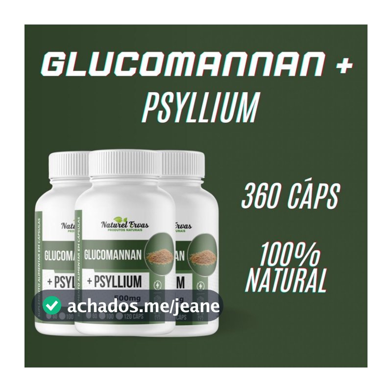 Glucomannam + Psyllium 120 Cápsulas 500mg