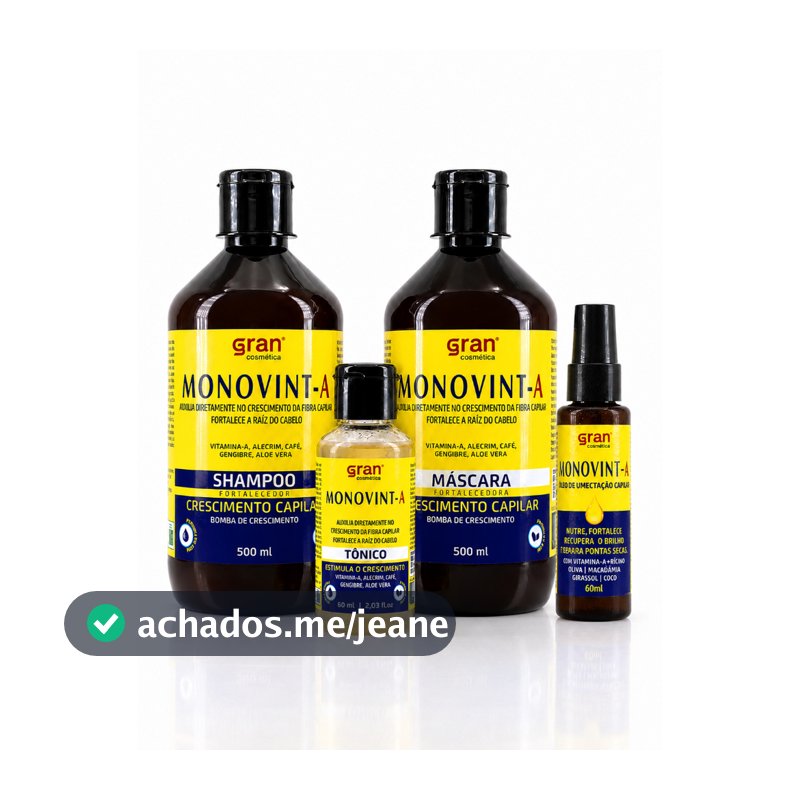 Kit Crescimento Capilar Acelerado Monovin A Completo Com Óleo de Umectação