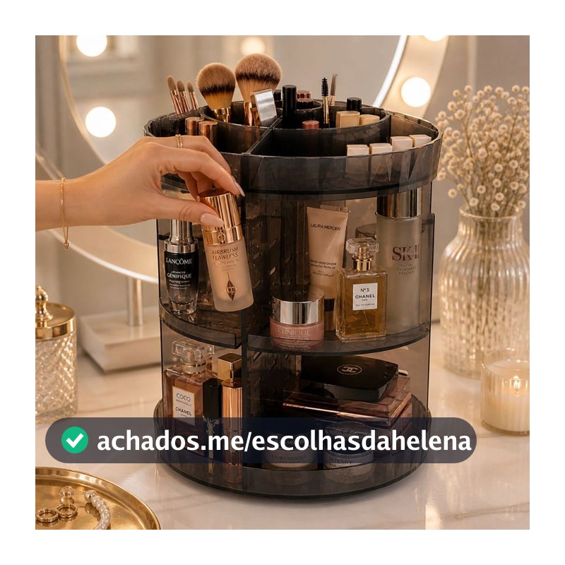 Organizador de maquiagem Acrílico  Giratório 360º Suporte Para Cosméticos