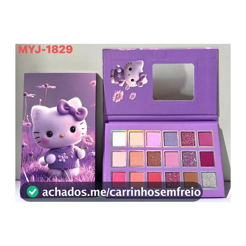 Kit Maquiagem Infantil Hello Kitty Paleta de Sombras Divertido