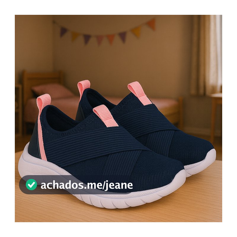 Tênis Calce Facil Moda infantil Menino Menina Elástico Escolar Leve Macio Versátil Tendência