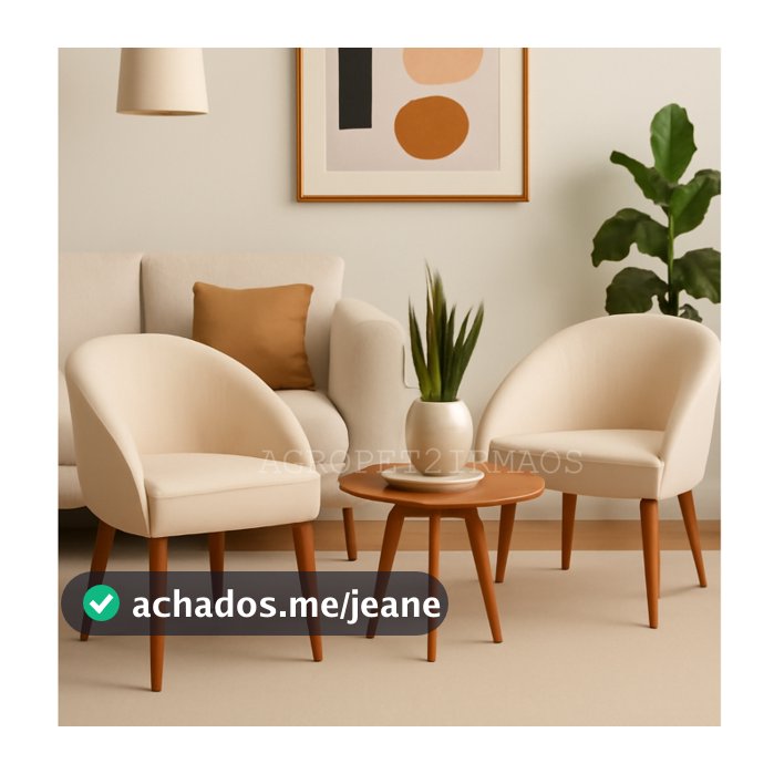 kit 2 Cadeira Lua Decorativa Poltrona Lua Sala de Estar Salão Quarto Estética Decoração Recepção