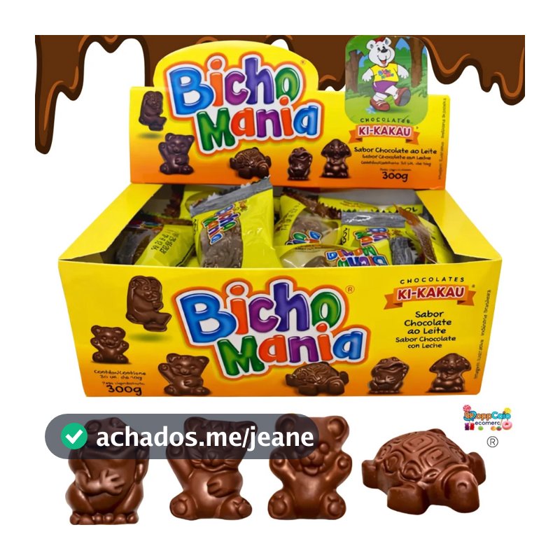 Chocolate Ao Leite Ki-kakau Display 192g Bicho Mania Chocolate ao Leite Festas Anversario