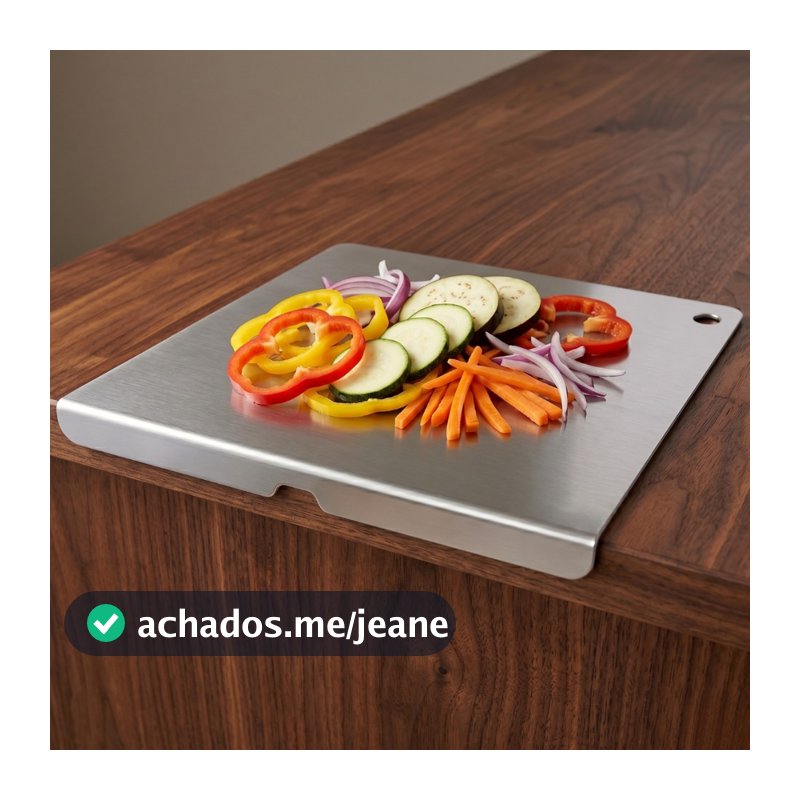 Tábua De Inox 30x26 Para Mesa Aço Inox 304 Com Dobra Ecosul