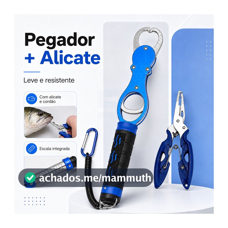 Alicate Pega Peixe com Balança 40lb 18kg Kit com Alicate de Pesca e Cordão
