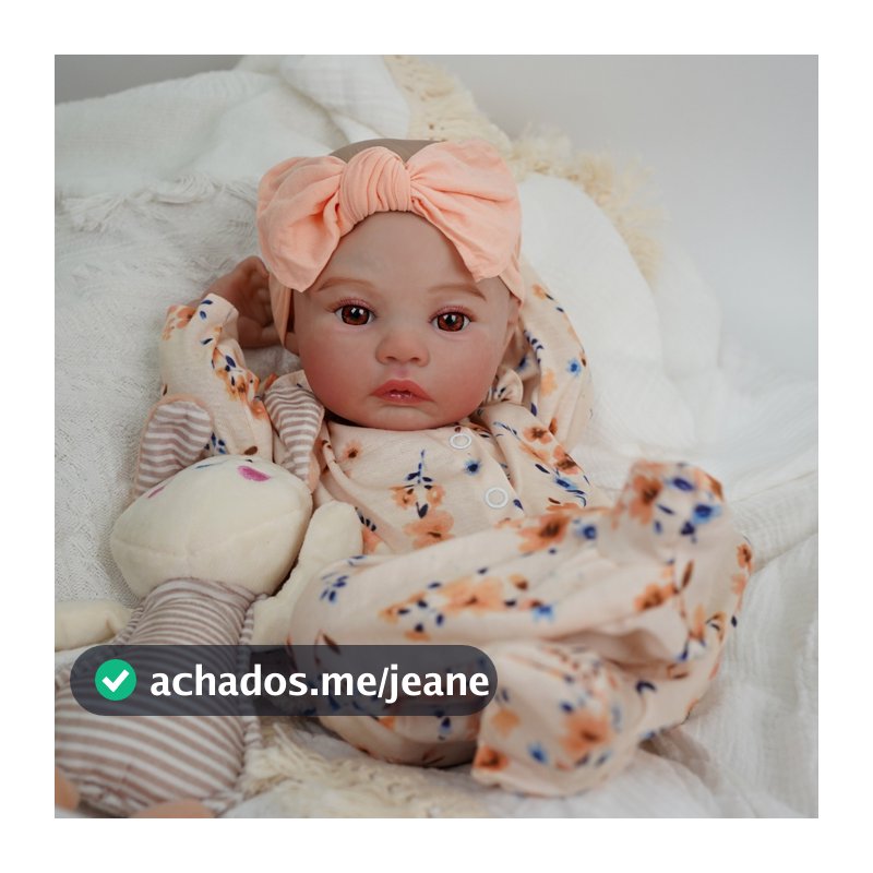 Boneca Bebe Reborn 48cm Menina 3D Pintado Cabelo Brastoy
