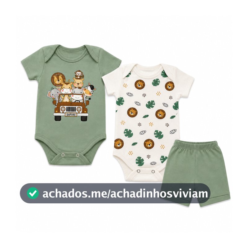 Kit body Bebê 3 peças Roupas de Bebe Conjunto Bebê Verão