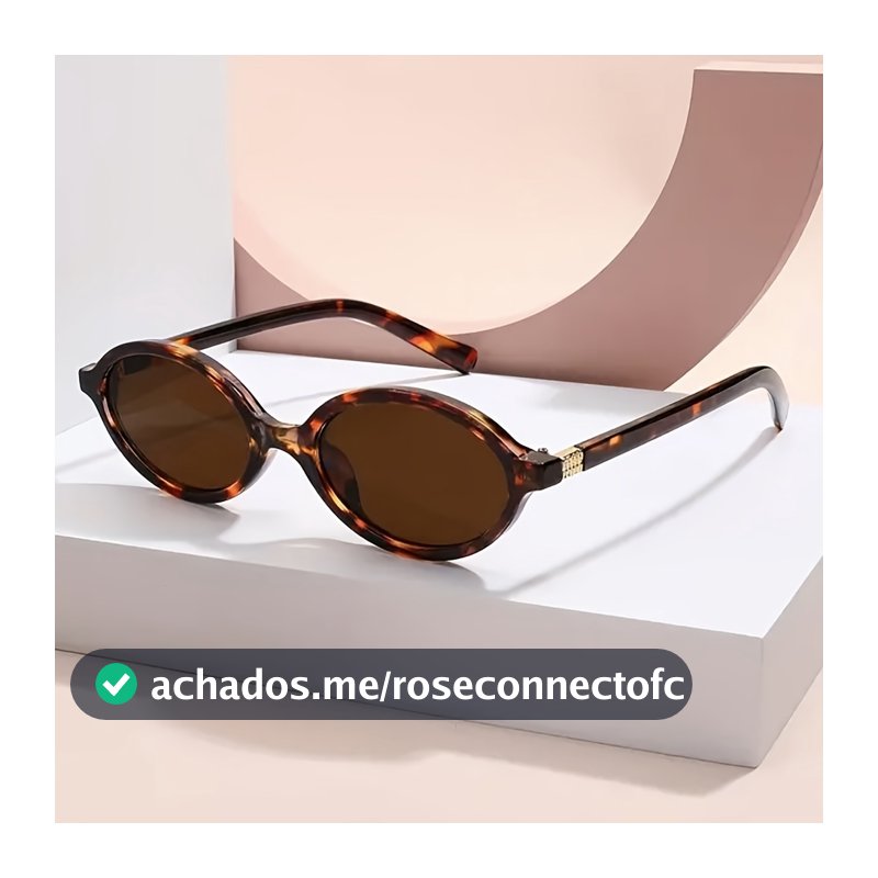 Óculos de sol feminino oval retrô, padrão tartaruga, estilo moderno