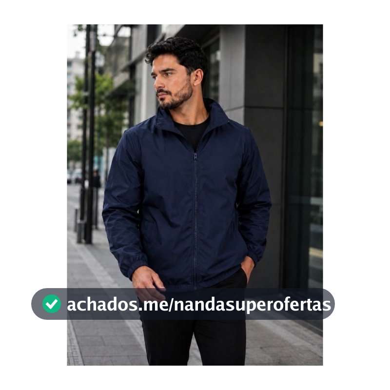 Jaqueta Masculina Corta Vento Forrada Com Tecido Leve
