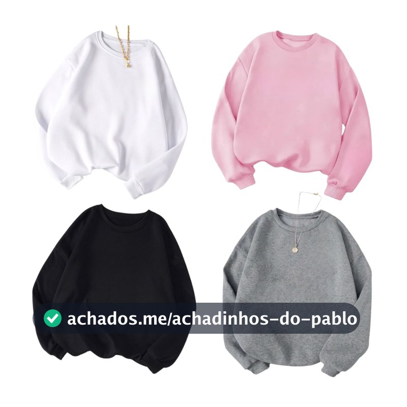 Moletom Feminino Liso Sem Estampa Moda Blogueirinha Casaco De Frio...