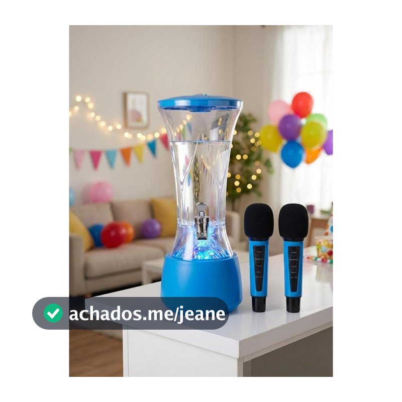 Chopeira Acrilico Torre de cerveja com caixa de som com 2 mic via bluetooth led colorido 2L/3L Festa jantar em familia