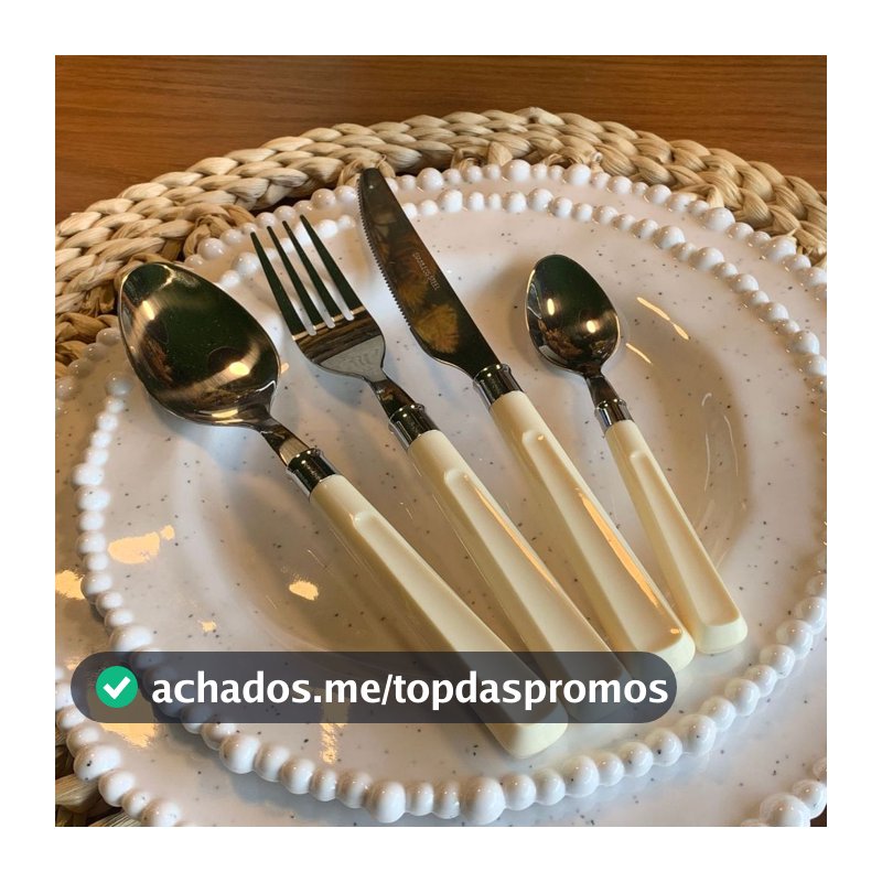 Faqueiro Inox 24 Peças com Cabo Branco Sofisticado Elegante