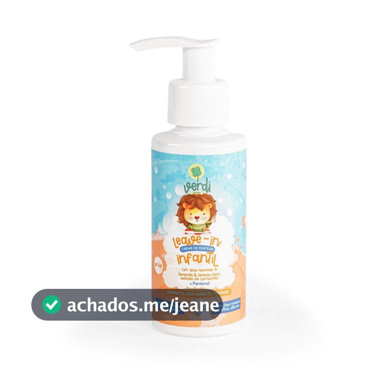Leave-In Creme De Pentear Verdi Natural Infantil Vegano Lavanda e Laranja Doce com Camomila