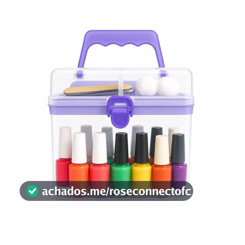 Maleta Transparente com Trava e Alça Várias Cores – Organização Fácil Para Esmaltes