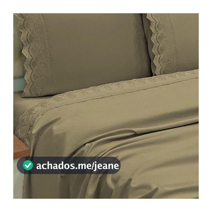 Jogo Lençol 3 PÇS Bordado Inglês c/Leze Cama King/Queen/Casal Micropercal 400 Fios-Micaella Enxovais