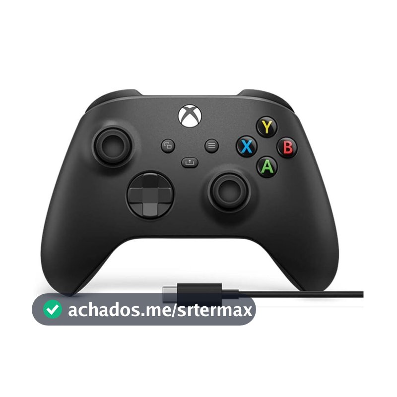 Controle para Xbox Sem Fio Preto + Cabo USB-C