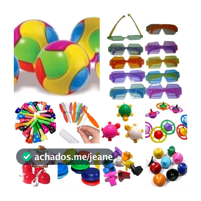 Kit 100 MINI BRINQUEDOS SENDO 10 TIPOS DIFERENTES DIFERENTES Festa Infantil PRENDA
