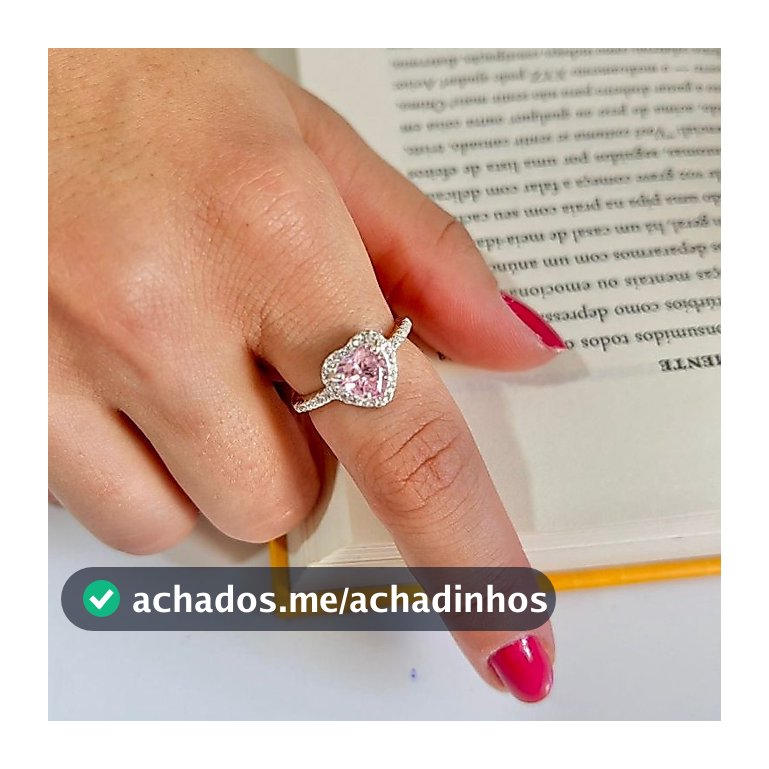 Anel Solitario Zirconia Coração Rosa Prata 925 Legitima