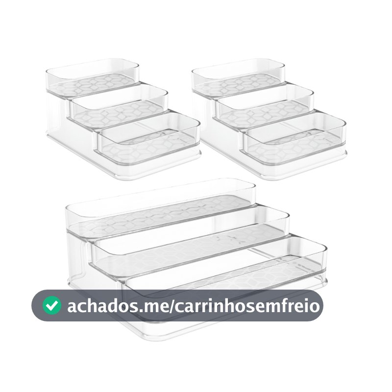 Kit Organizador Acrílico multinível Porta Maquiagem Cosméticos Perfume 3 Andares