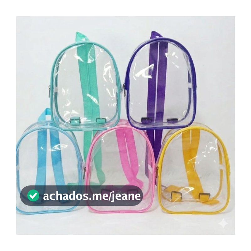 Kit 25 Mochilas infantil Transparentes Plástico Cristal para lembrancinha para festa