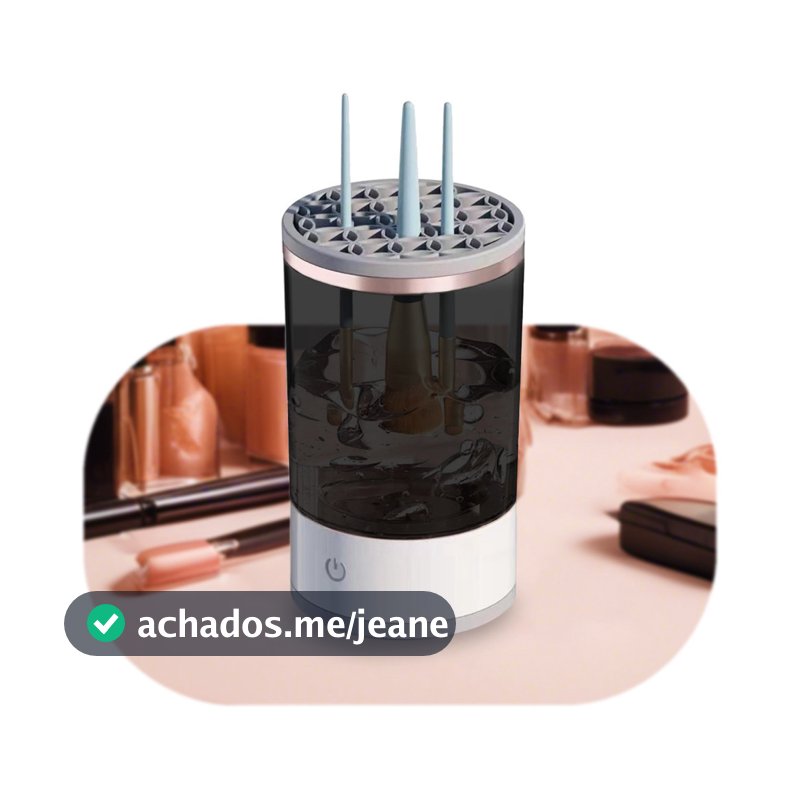 Limpador De Pincel Esponja Maquiagem Elétrico USB Automático Recarregável Lava Armazena Bivolt