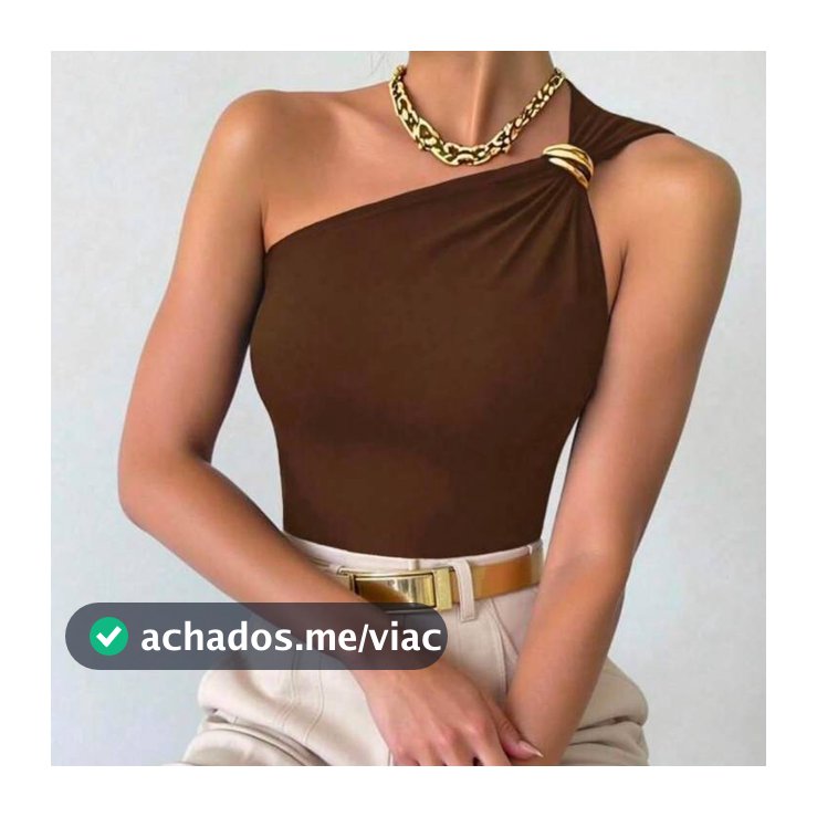 Blusa Feminina Nula Manga Fivela em Argola Tecido Suplex Premium Elegante Casual