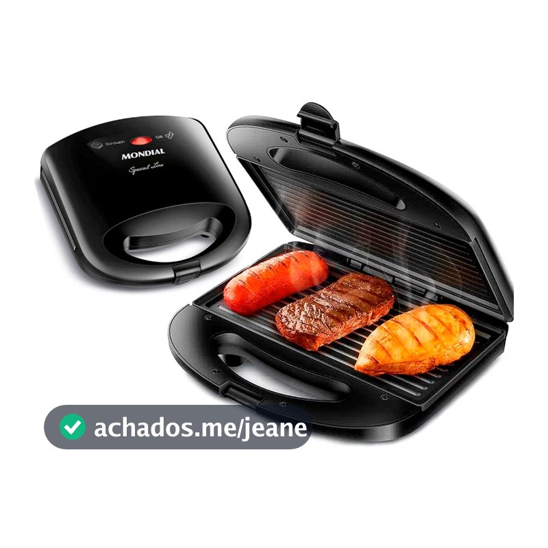 Sanduicheira e Grill Mondial Pratic SN-01 Elétrica Preto 750W - Misteira Antiaderente 127V 220V