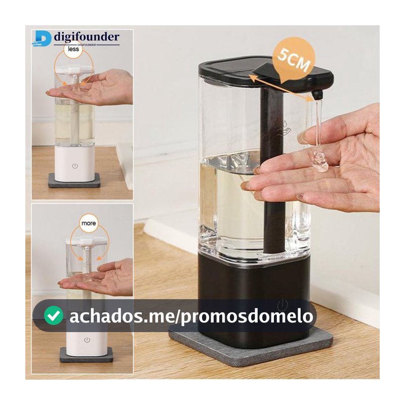 DIGIFOUNDER 550ml Dispensador Automático De Sabão Prato Inteligente Banheiro Shampoo Chuveiro Gel Líquido Cozinha Deterg