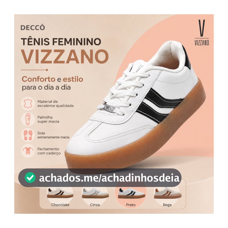 Sapato Feminino Vizzano Casual Macio Solado Antiderrapante Original