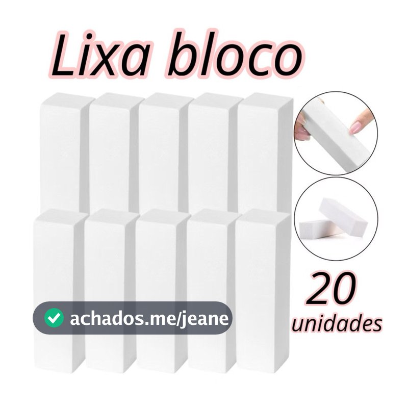 Kit com 5, 10 ou 20 Lixas bloco para polimento de Unhas Polidora Esponja Manicure Pedicure Unha