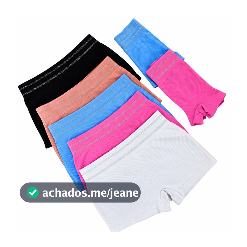 kit Shortinho Segunda Pele Cos Alto Poliamida  Bermudinha Aperta Barriga Cueca Feminina