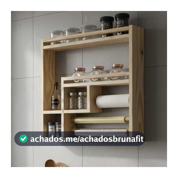 Suporte porta tempero cozinha organizador condimentos grande prateleira parede madeira