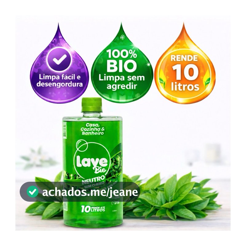 Concentrado LaveBio 🍃 para 10 LITROS ou 20 borrifadores - Maior rendimento da categoria - Neutro 🍃