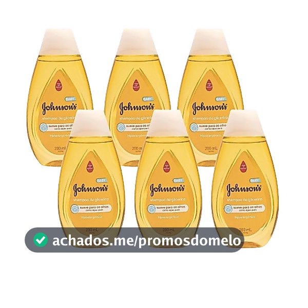 KIT 6 Shampoo Johnsons Baby 200ml