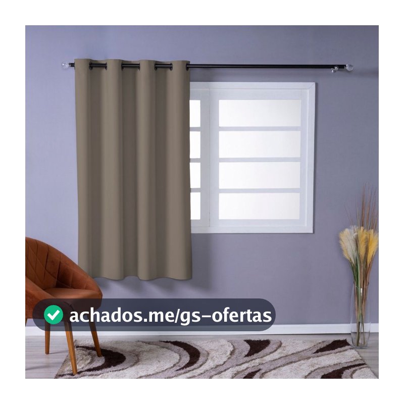 Cortina 100% Blackout 1,10m x 1,30m Para Sala e Quarto Folha Única
